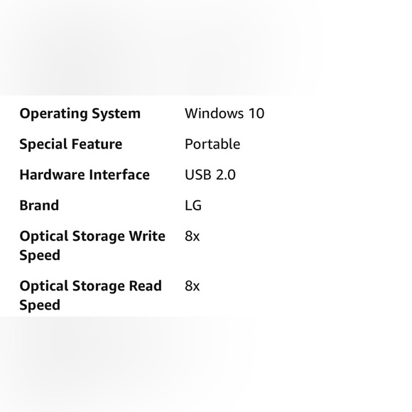 LG SP80NB80 8X External DVD Writer DVD RW DL USB 2.0 Ultra Slim Portable - Picture 2 of 8